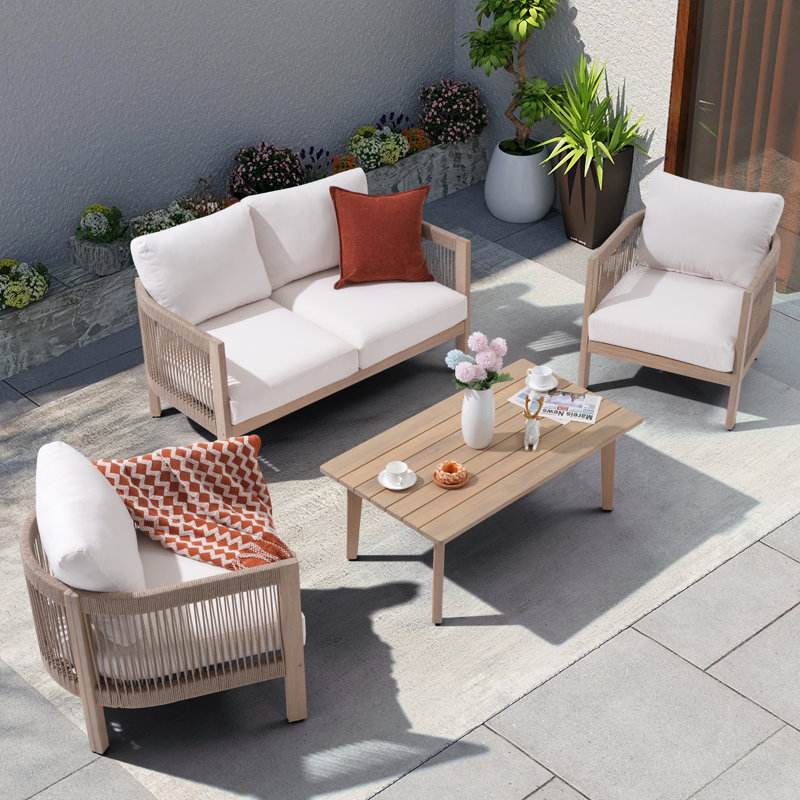 4-Person Outdoor Seating Group with Cushions