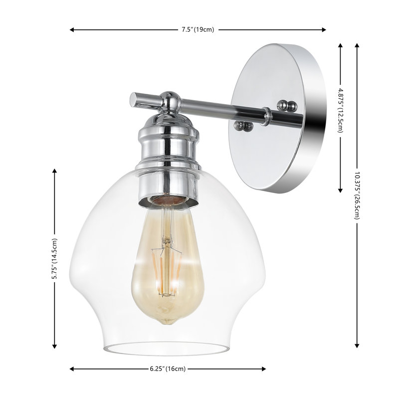 Seeker Armed Sconce, Clear, Chrome