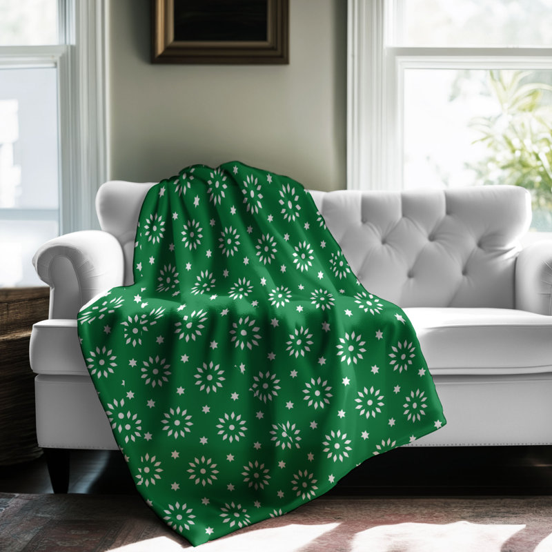 Motif vert - couverture sherpa 1 pièce de qualité supérieure 0176, L 60 po x L 80 po