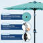 Parasol de marché rond de 9 pi, imperméable et protection contre les rayons UV avec manivelle et inclinaison, bleu-75240178-75240184