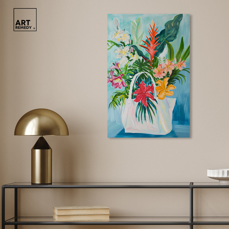 Tropical Flower Bag Gallery Wrapped Canvas Art Print, 16" x 24"