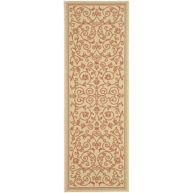 Tapis intérieur / extérieur ivoire Arneshia, Tapis de couloir 2 pi 3 po x 6 pi 7 po