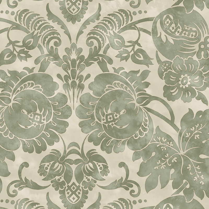 Martha Stewart Florentine Tarn  Wallpaper, Green