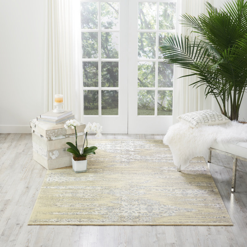 Bourgault Viscose Abstract Indoor Rug, Rectangle 5'3" x 7'5"