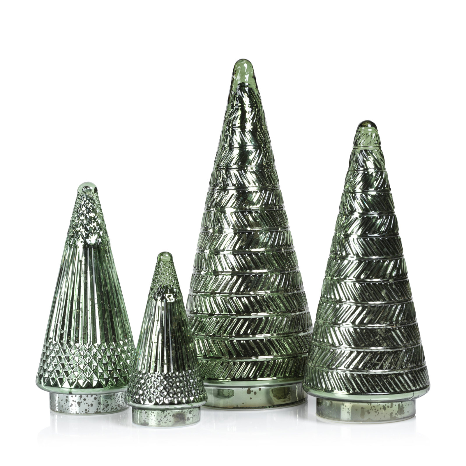 Tabletop Christmas Tree Decor, Green, 17.25" H x 7.5" W x 7.5" D