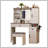 Farmhouse Vanity Desk with Sliding Mirror and Lights, Vanity Set with Glass Top and Charging Station ,Dressing Table with 4 Drawers and 2 Cabinets, Dressing Table with Stool for Bedroom, White-109919681