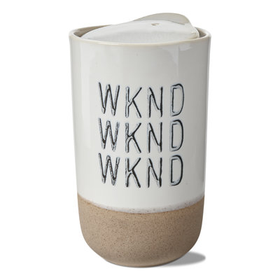 Weekend Travel Mug White Ceramic Everyday 11 Oz