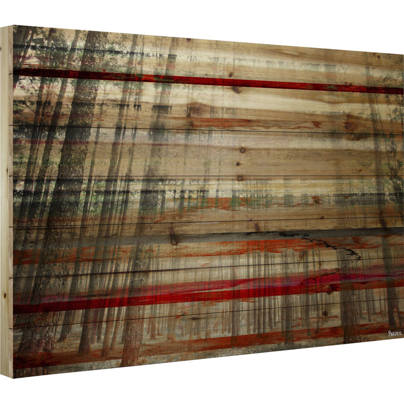 «Tree Maze» par Parvez Taj, reproduction d'art sur bois de pin naturel, H 24 po x l 36 po x P 1,5 po