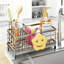 Porte-éponge pour évier avec surface Smiley, drainage rotatif à 360 ° et porte-brosse amovible, organisateur d'évier de cuisine en acier inoxydable pour comptoir
