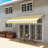 Retractable Awning 12' X 10'. Manual Crank. & Water- 280G/M Fabric. Aluminum Frame For Deck, Balcony, Yard. Yellow Gray Cover 10' Patio Retractable. Crank Handle Awning. Fabric, Frame. For