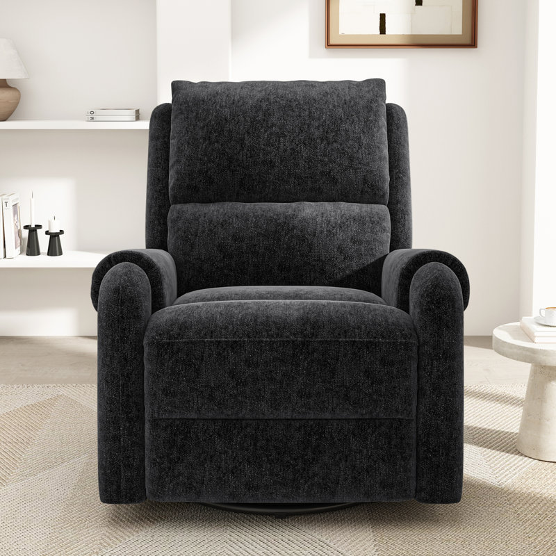 Fauteuils inclinables multifonctionnels en chenille, design noir moderne pour la maison