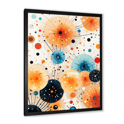 Feux d'artifice orange et bleu - Art mural