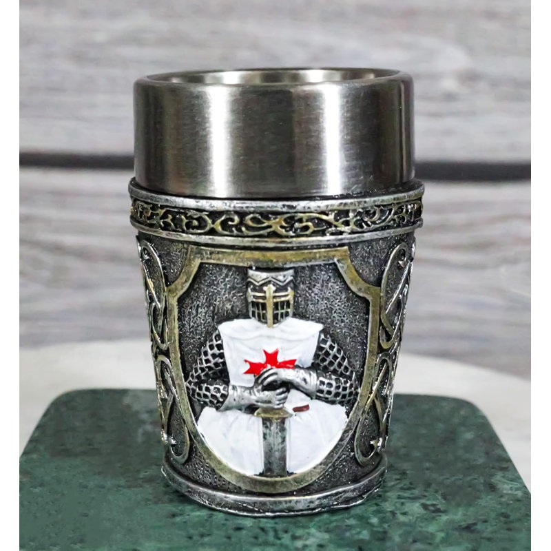 Ensemble de 4 verres à liqueur White Templar Crusader Knight