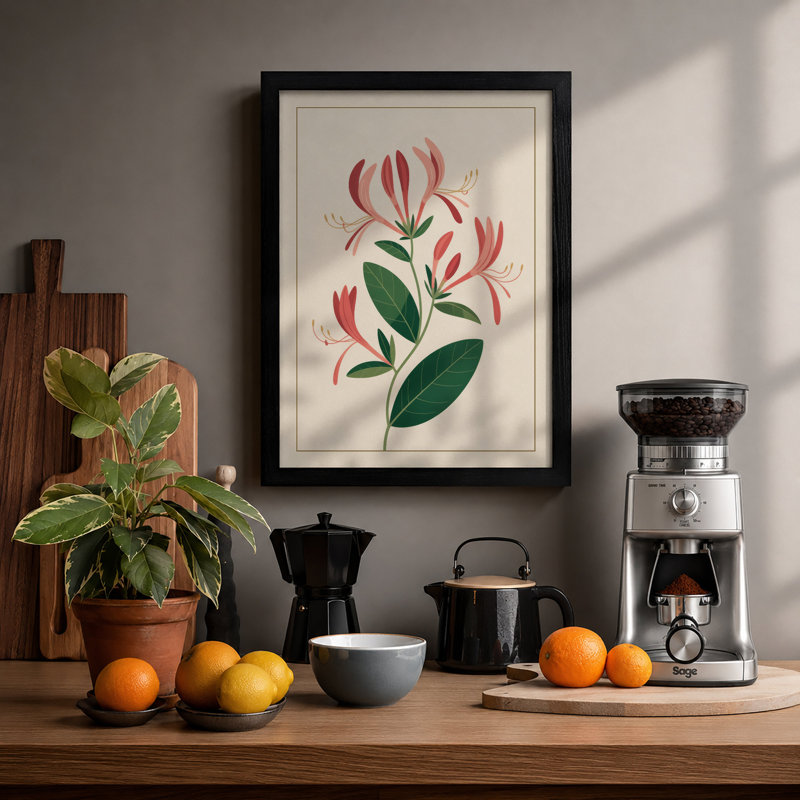 Striped Study Botanical - Print, A2 - 59.4 x 42.0 cm, Black