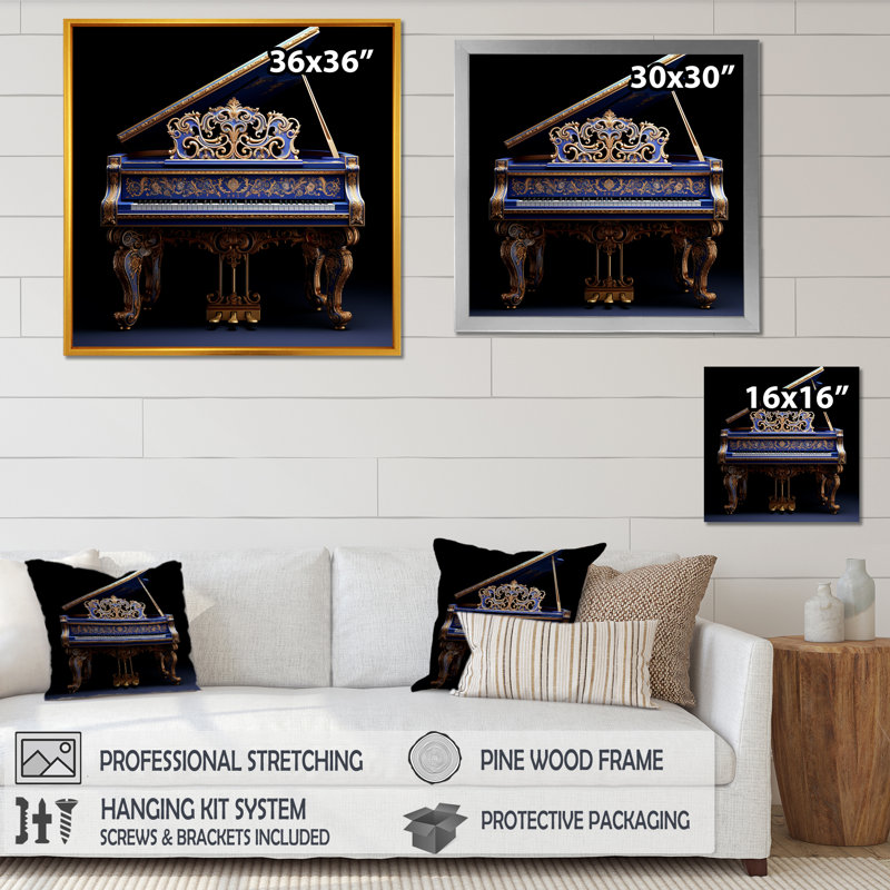 «Baroque Piano Brilliance III», reproduction sur toile, Toile tendue, H 30 po x l 30 po x P 1 po