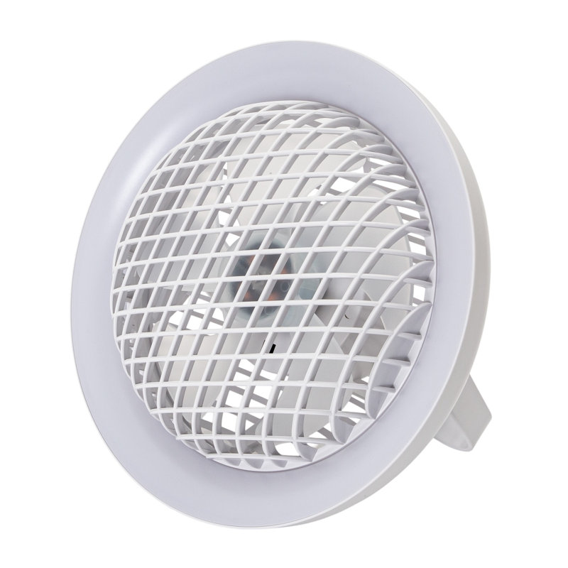 Rechargeable 3 Speed Desk Fan With LED Dimmable Ring Light By, White