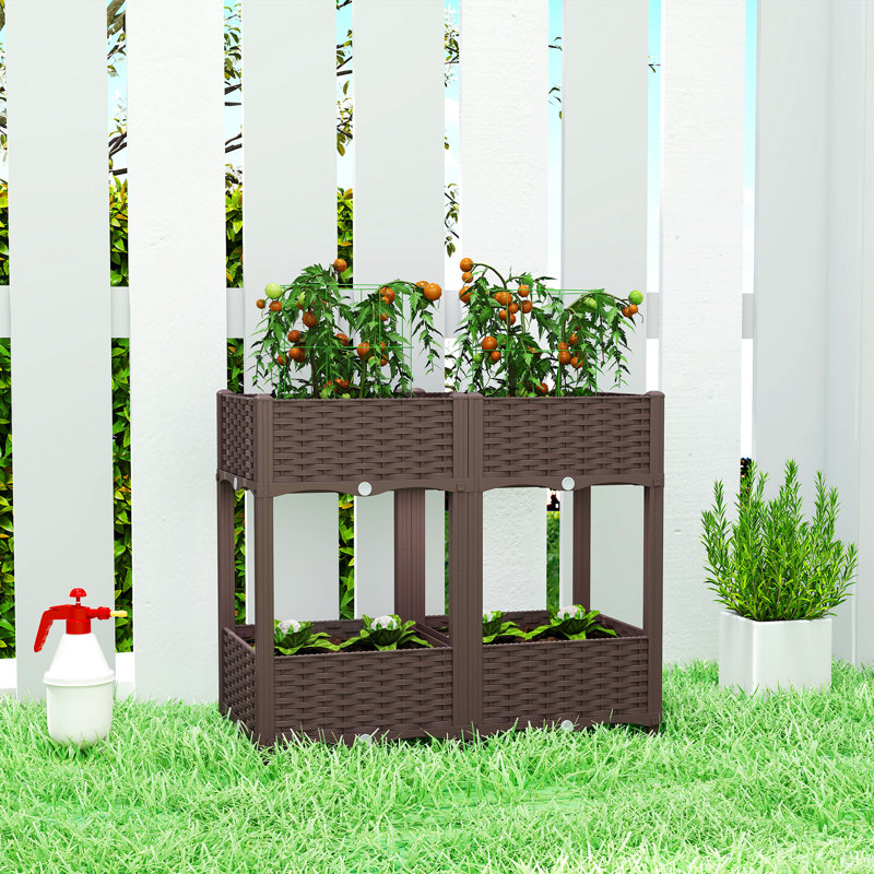 Lit de jardin surélevé avec pieds, bacs à fleurs surélevés