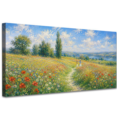 Monet, impression sur toile, jardin impressionniste, impressions florales, paysage français rustique, images botaniques vives, œuvre d'art classique pour le salon, le bureau de la chambre à coucher, 16 x 32 pouces
