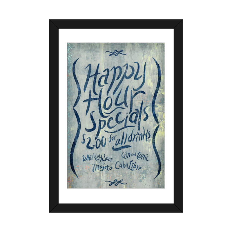 «Happy Hour Blue» par PI Studio - Estampe numérique sur toile tendue avec châssis, H 32 po x l 24 po x P 1 po, Blanc