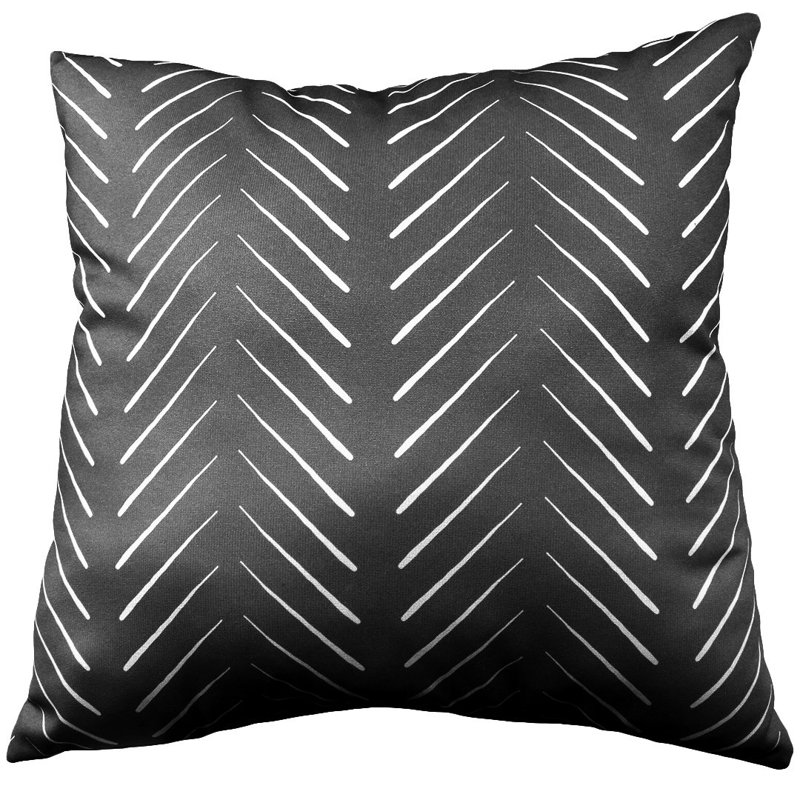 15 Coussin à double face 15 Colonnes Chevron, Noir