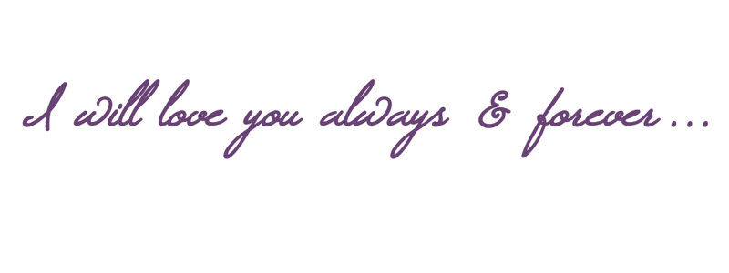 Décalcomanie murale "i love you", Violet, H 3,5 po x l 30 po x P 0,01 po