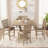 5pcs set Counter Table Set Square Counter Table Solid Wood Modern Farmhouse Rustic Look Distressed Look