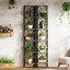Étagère de coin 6 niveaux, étagère de rangement en bois rustique et métal-1645050386