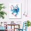 Blue Octopus Splash sur impression sur toile-969174802