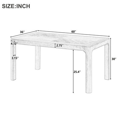 Table de salle à manger rectangulaire avec plateau de style parquet, coins arrondis, pieds courbés et pieds réglables (naturel)
