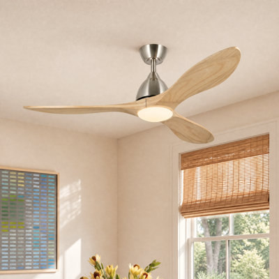 3-Blade Modern Farmhouse Smart LED Ceiling Fan with Dimmable Light and Remote Control