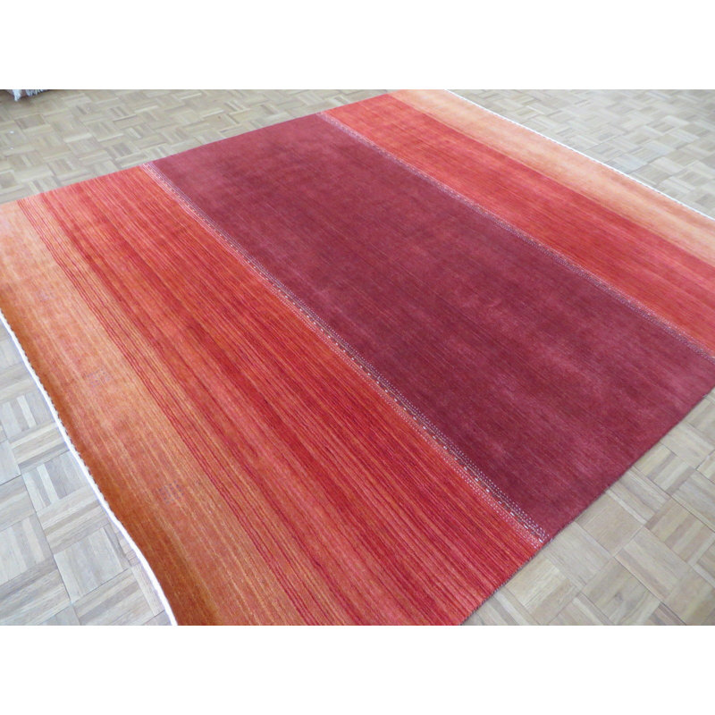 Tapis de zone en laine noué la 8 pi 3 po x 9 pi 9 po one-of-kind Eakes