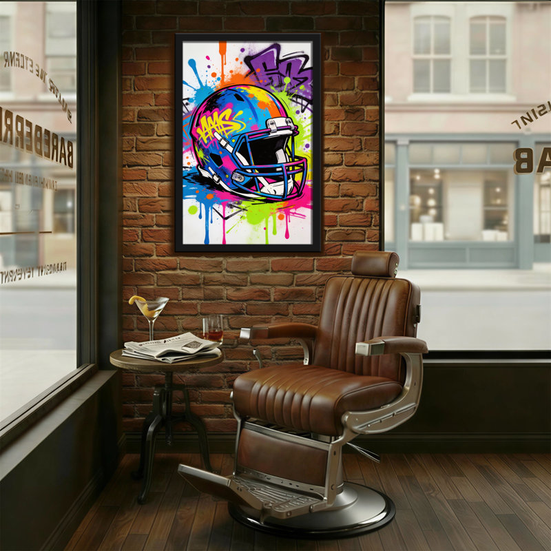 Casque coloré à la mode, impression d'art graffiti, H 18 po x l 12 po