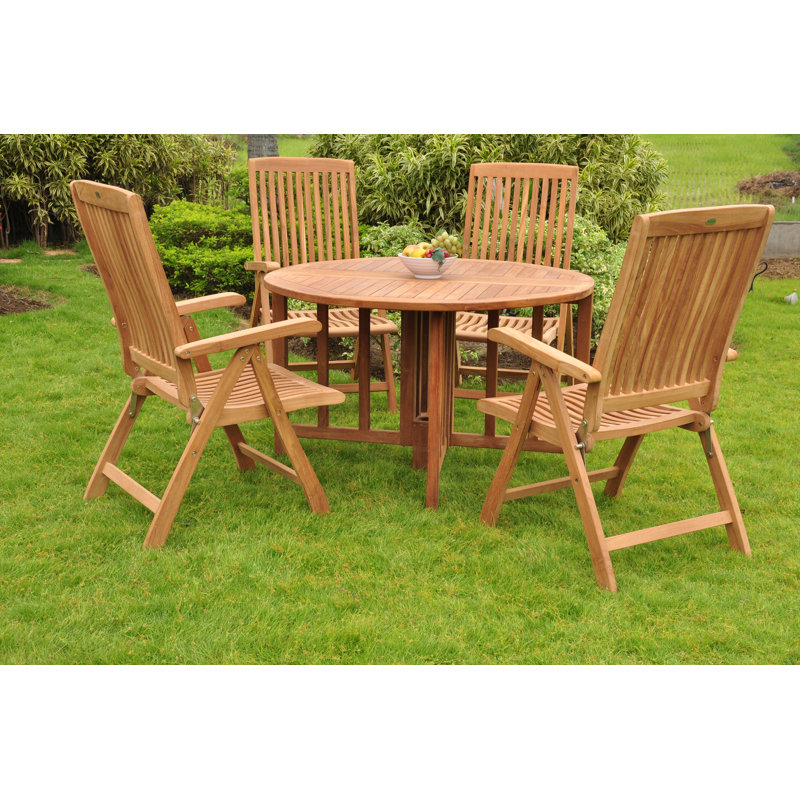 Ensemble repas 5 pièces teck luxueux Harney