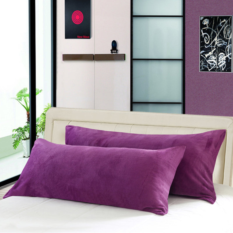Housse de coussin pour le corps, taie d'oreiller en flanelle de luxe à fermeture à glissière, 20 x 54 pouces - NTBAY, Mauve