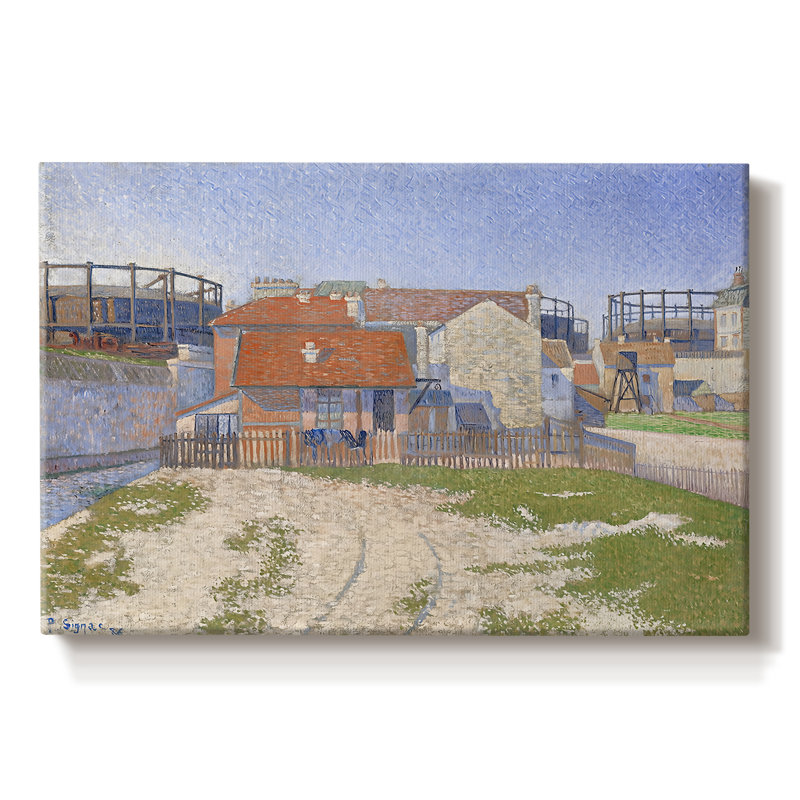 Gasometers at Clichy (Les Gazomètres)-Paul Signac-Gallery Wrapped Canvas-1886, 8 x 12