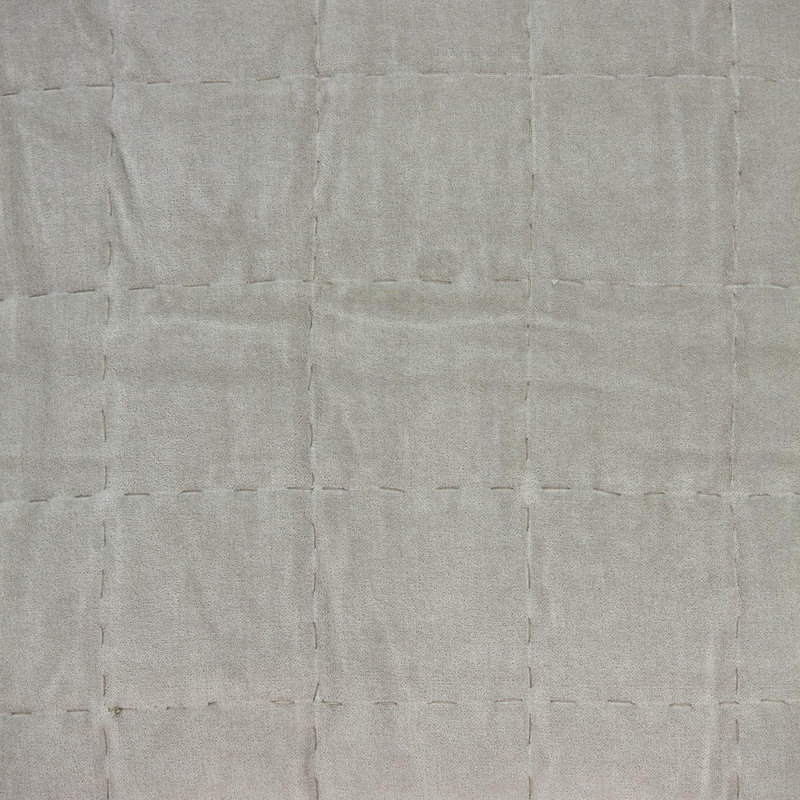 Gray Quilted Cotton Blend Square Pillow with Poly Insert