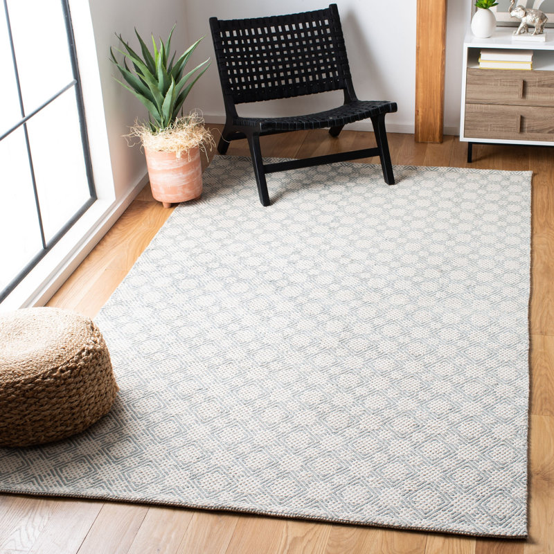 Lorain Hand Woven Cotton Geometric Rug, Rectangle 8' x 10'