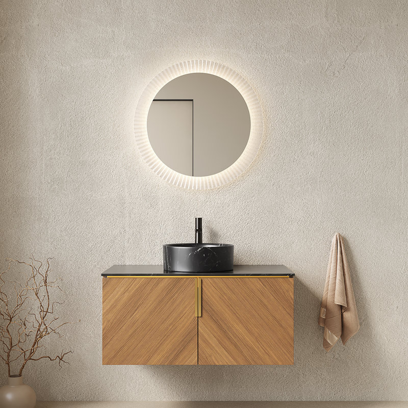 Meuble-lavabo de salle de bain 36 po ARAI, Noir, 36"