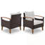 Ensemble de canapé d'extérieur en rotin 4 pièces avec coussin moelleux PE