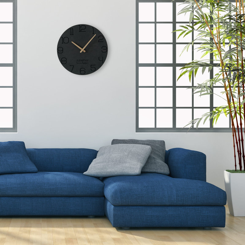 Eko Solid Wood Wall Clock, Matte Black