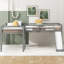 Lit mezzanine simple en L gris avec glissade-130040722