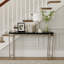 Console contemporaine pour canapé étroit avec plateau en quartz - Console décorative pour décor de vestibule, de vestibule et de vestibule - 54 po, noir