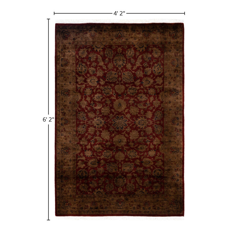 Overdyed One-of-a-Kind 4' 2" X 6' 2" Hand Knotted Area Rug