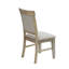 De 2 chaises d'appoint de salle à manger - structure en bois massif, finition gris doux, assise et bois rembourrés, revêtement, pieds patinés à la main-1527138181
