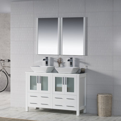 Meuble-lavabo double 48 po Mance