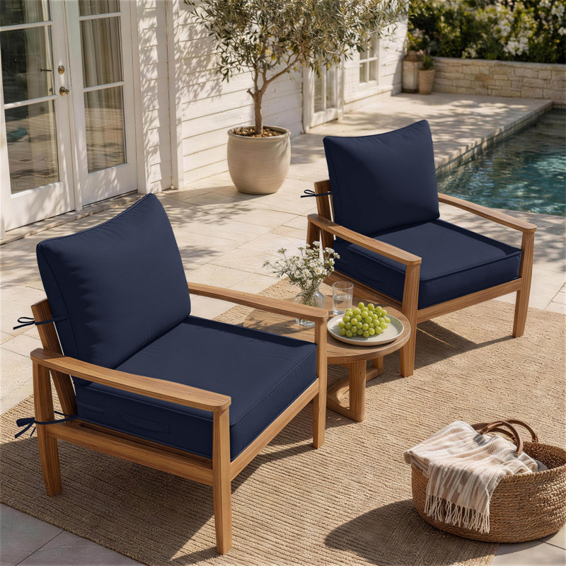 Coussins de chaise d'extérieur et coussins de siège et de dossier Brax 22X22X4 Braun Outdoor, ensemble de 4 coussins, 4