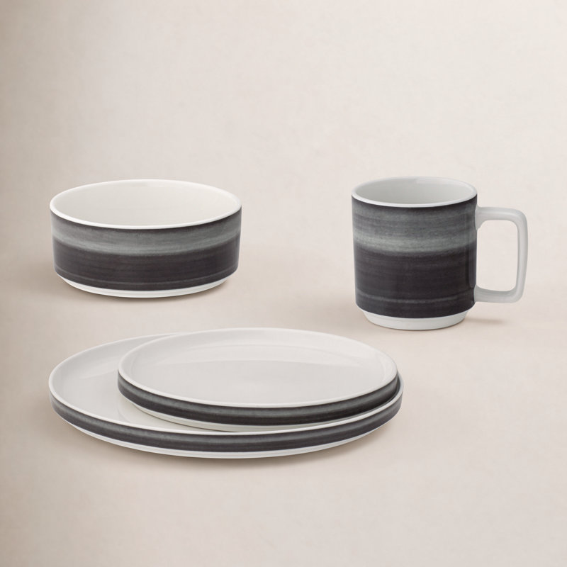 Couvert individuel 4 pièces Noritake Colorstax Ombre Stax, Jet