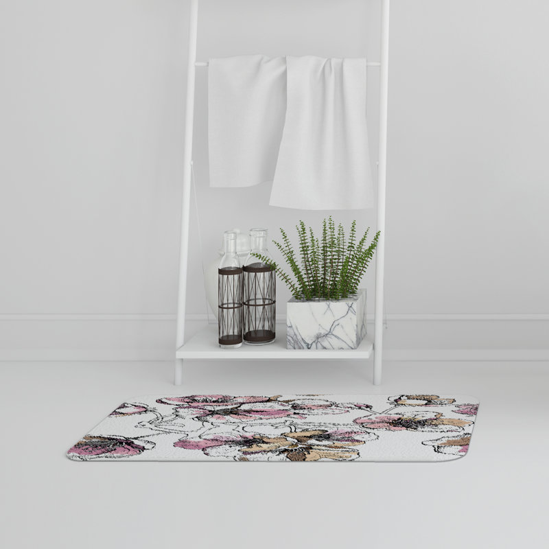 Aizhan Non-Slip Bath Rug, Floral 3
