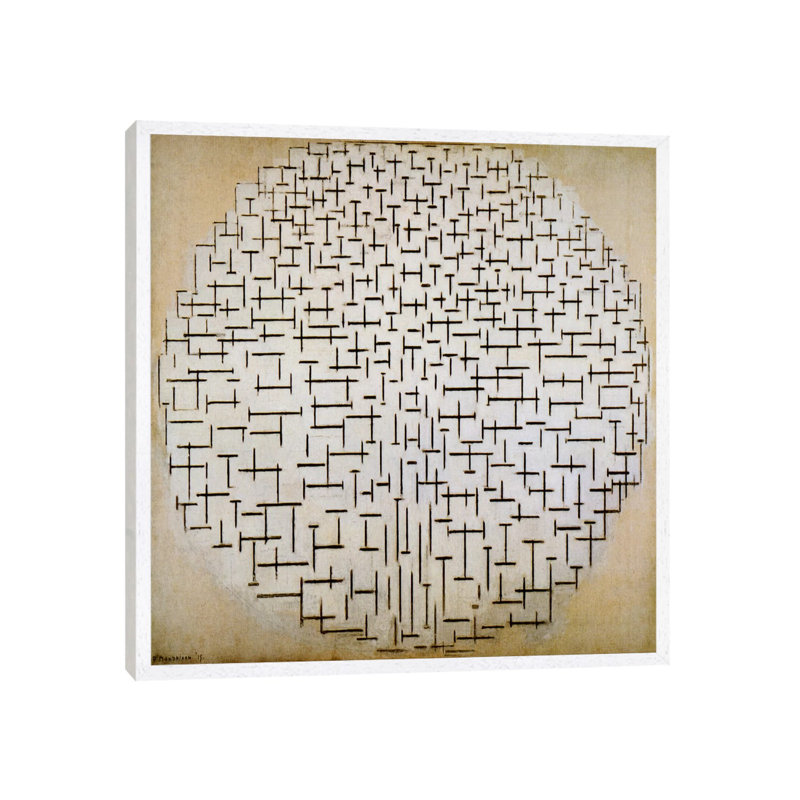 Pier & Ocean by Piet Mondrian - Painting on Canvas, 93.98 cm H x 93.98 cm W, White Framed
