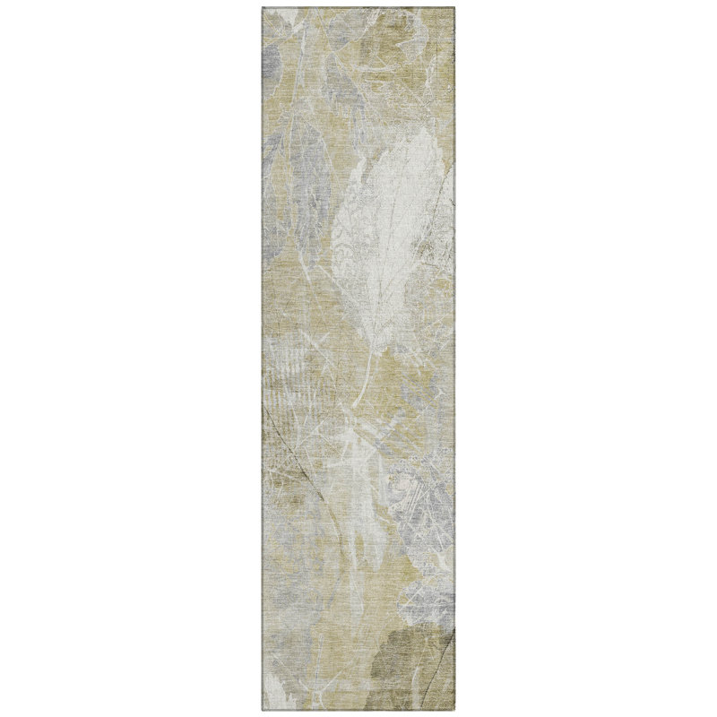 Machine Washable Indoor/Outdoor Xhevrie Beige Rug, Runner 2'3" x 7'6"
